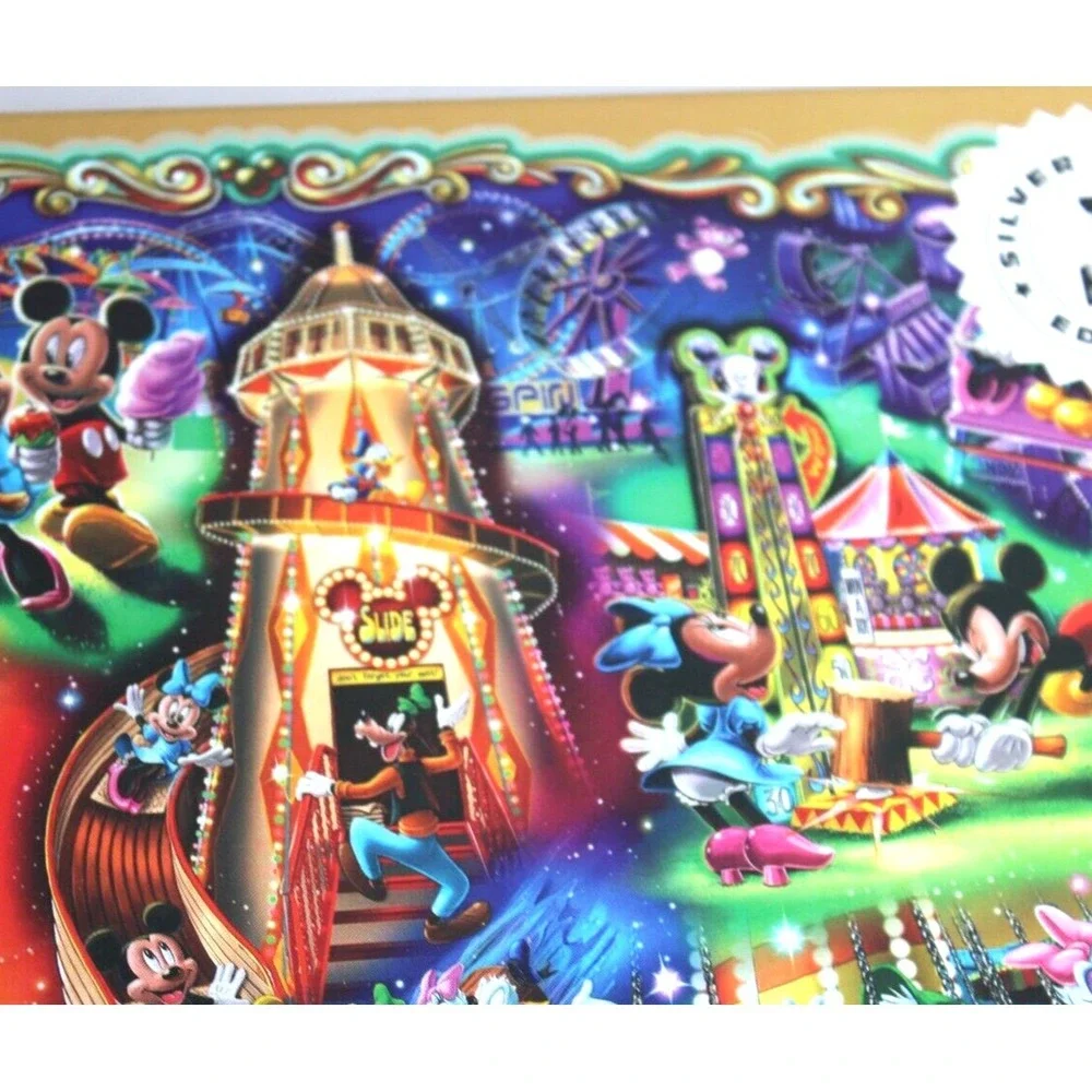 Mickey's Carnival~Disney SEALED 1000‎ Pc Puzzle w/Poster Ceaco Silver Select Ed.